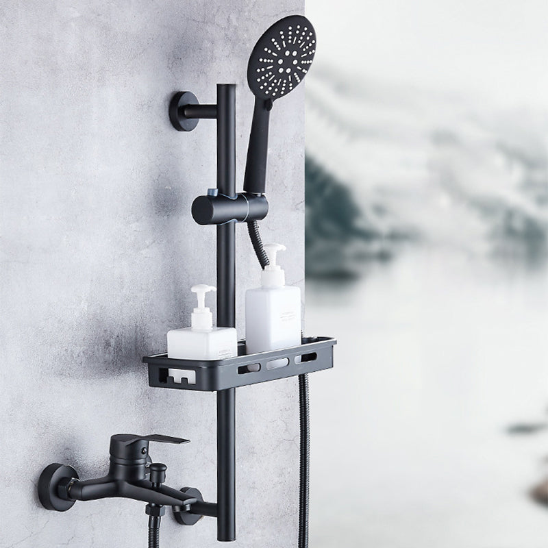 Brass Wall Mounted Shower System Single Hand Shower with Lever Handle Clearhalo 'Bathroom Remodel & Bathroom Fixtures' 'Home Improvement' 'home_improvement' 'home_improvement_shower_faucets' 'Shower Faucets & Systems' 'shower_faucets' 'Showers & Bathtubs Plumbing' 'Showers & Bathtubs' 6467631