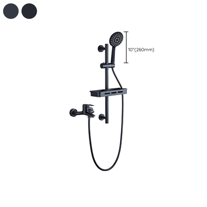 Brass Wall Mounted Shower System Single Hand Shower with Lever Handle Clearhalo 'Bathroom Remodel & Bathroom Fixtures' 'Home Improvement' 'home_improvement' 'home_improvement_shower_faucets' 'Shower Faucets & Systems' 'shower_faucets' 'Showers & Bathtubs Plumbing' 'Showers & Bathtubs' 6467632