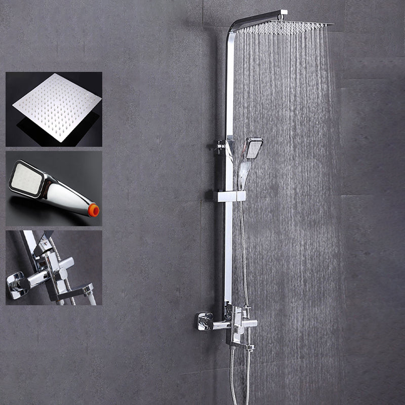 Modern Dual Shower Head Shower System Slide Bar Included Shower Set Wall Mounted Clearhalo 'Bathroom Remodel & Bathroom Fixtures' 'Home Improvement' 'home_improvement' 'home_improvement_shower_faucets' 'Shower Faucets & Systems' 'shower_faucets' 'Showers & Bathtubs Plumbing' 'Showers & Bathtubs' 6467636