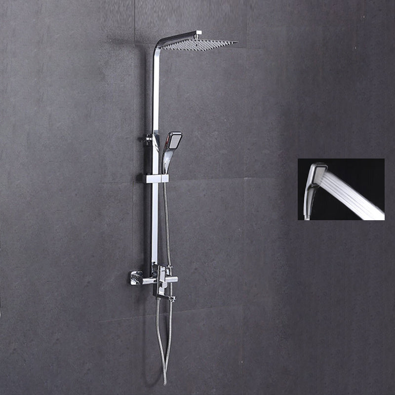 Modern Dual Shower Head Shower System Slide Bar Included Shower Set Wall Mounted Rectangle Clearhalo 'Bathroom Remodel & Bathroom Fixtures' 'Home Improvement' 'home_improvement' 'home_improvement_shower_faucets' 'Shower Faucets & Systems' 'shower_faucets' 'Showers & Bathtubs Plumbing' 'Showers & Bathtubs' 6467637