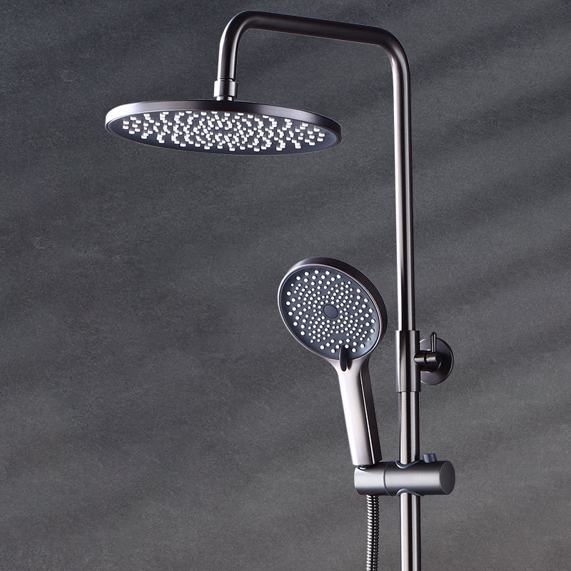 Contemporary Round and Square Shower System Wall Mounted Shower Set Clearhalo 'Bathroom Remodel & Bathroom Fixtures' 'Home Improvement' 'home_improvement' 'home_improvement_shower_faucets' 'Shower Faucets & Systems' 'shower_faucets' 'Showers & Bathtubs Plumbing' 'Showers & Bathtubs' 6467687