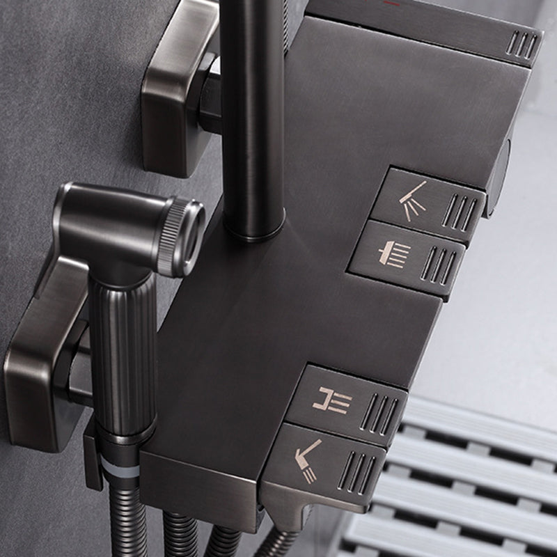 Contemporary Round and Square Shower System Wall Mounted Shower Set Clearhalo 'Bathroom Remodel & Bathroom Fixtures' 'Home Improvement' 'home_improvement' 'home_improvement_shower_faucets' 'Shower Faucets & Systems' 'shower_faucets' 'Showers & Bathtubs Plumbing' 'Showers & Bathtubs' 6467692