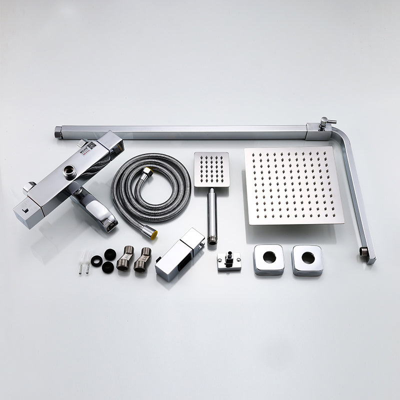 Modern Shower System Slide Bar Dual Shower Head Thermostatic Wall Mounted Shower Set Clearhalo 'Bathroom Remodel & Bathroom Fixtures' 'Home Improvement' 'home_improvement' 'home_improvement_shower_faucets' 'Shower Faucets & Systems' 'shower_faucets' 'Showers & Bathtubs Plumbing' 'Showers & Bathtubs' 6467724