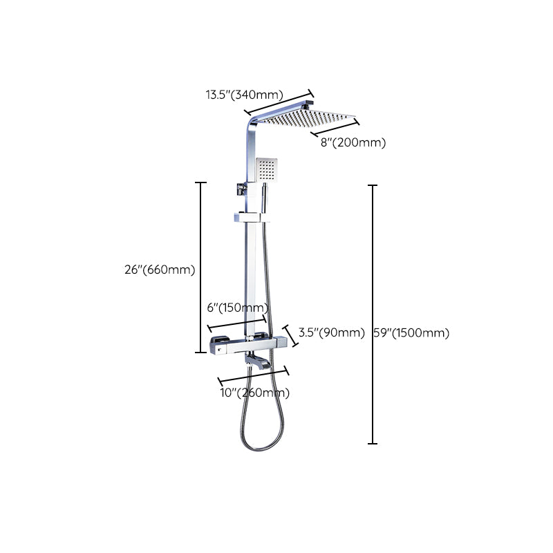 Modern Shower System Slide Bar Dual Shower Head Thermostatic Wall Mounted Shower Set Clearhalo 'Bathroom Remodel & Bathroom Fixtures' 'Home Improvement' 'home_improvement' 'home_improvement_shower_faucets' 'Shower Faucets & Systems' 'shower_faucets' 'Showers & Bathtubs Plumbing' 'Showers & Bathtubs' 6467734