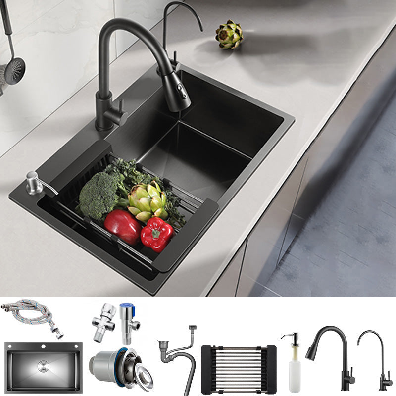 Modern Style Kitchen Sink Stainless Steel Overflow Hole Design Kitchen Sink Sink with Faucet Double Tap for Water Purification Clearhalo 'Home Improvement' 'home_improvement' 'home_improvement_kitchen_sinks' 'Kitchen Remodel & Kitchen Fixtures' 'Kitchen Sinks & Faucet Components' 'Kitchen Sinks' 'kitchen_sinks' 6467896