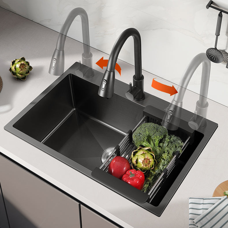 Modern Style Kitchen Sink Stainless Steel Overflow Hole Design Kitchen Sink Clearhalo 'Home Improvement' 'home_improvement' 'home_improvement_kitchen_sinks' 'Kitchen Remodel & Kitchen Fixtures' 'Kitchen Sinks & Faucet Components' 'Kitchen Sinks' 'kitchen_sinks' 6467907