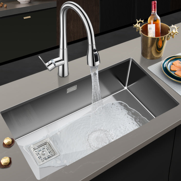 Contemporary Style Kitchen Sink Stainless Steel 1 Holes Undermount Kitchen Sink Clearhalo 'Home Improvement' 'home_improvement' 'home_improvement_kitchen_sinks' 'Kitchen Remodel & Kitchen Fixtures' 'Kitchen Sinks & Faucet Components' 'Kitchen Sinks' 'kitchen_sinks' 6467950