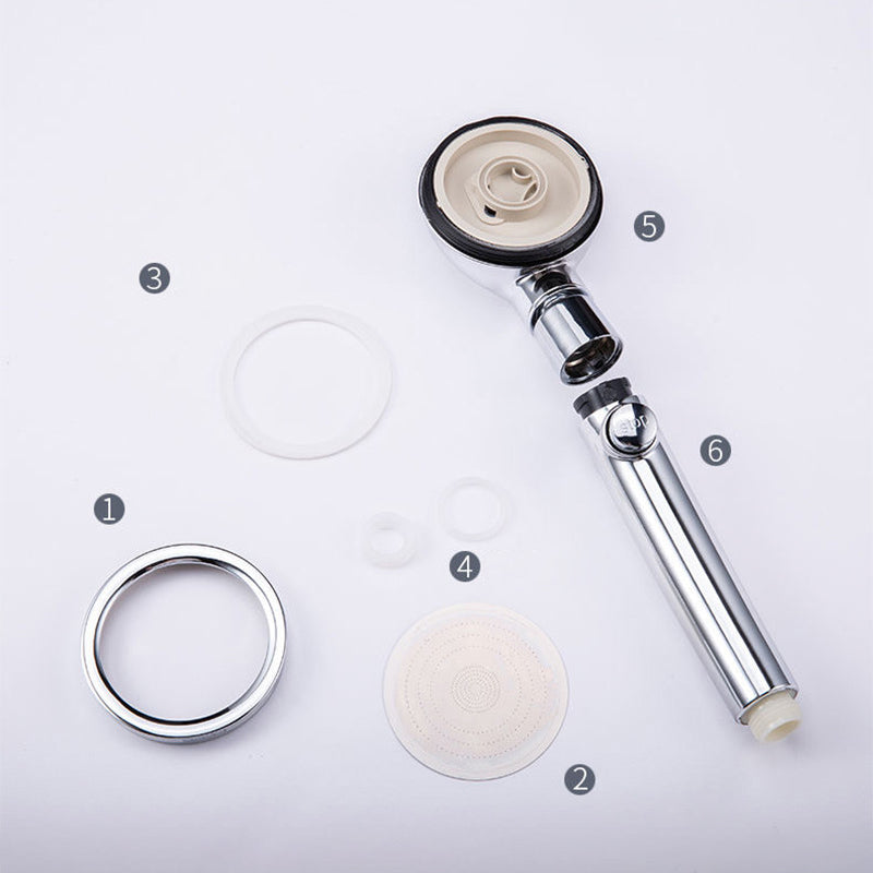 Contemporary 3 Settings Shower Head Combo Round Shower Combo Clearhalo 'Bathroom Remodel & Bathroom Fixtures' 'Home Improvement' 'home_improvement' 'home_improvement_shower_heads' 'Shower Heads' 'shower_heads' 'Showers & Bathtubs Plumbing' 'Showers & Bathtubs' 6468048