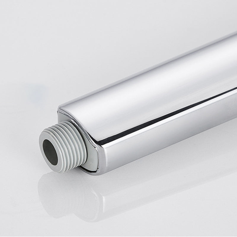 Contemporary Wall Mounted Shower Head Combo Chrome Round Hand Shower Clearhalo 'Bathroom Remodel & Bathroom Fixtures' 'Home Improvement' 'home_improvement' 'home_improvement_shower_heads' 'Shower Heads' 'shower_heads' 'Showers & Bathtubs Plumbing' 'Showers & Bathtubs' 6468088