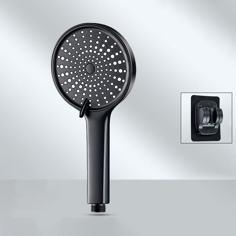Contemporary Round Shower Head Pure Color Handheld Shower Head Black Shower Head with Wall Pedestal None Clearhalo 'Bathroom Remodel & Bathroom Fixtures' 'Home Improvement' 'home_improvement' 'home_improvement_shower_heads' 'Shower Heads' 'shower_heads' 'Showers & Bathtubs Plumbing' 'Showers & Bathtubs' 6468108