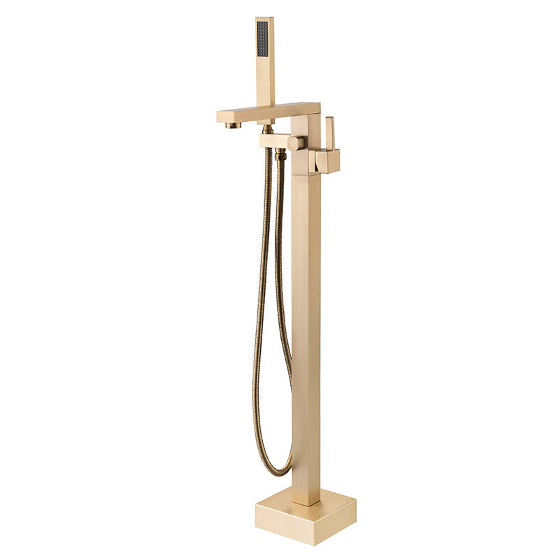 Floor Mounted Metal Freestanding Tub Filler Swivel Freestanding Faucet with Hose Gold Waterfall Faucet Not Included Clearhalo 'Bathroom Remodel & Bathroom Fixtures' 'Bathtub Faucets' 'bathtub_faucets' 'Home Improvement' 'home_improvement' 'home_improvement_bathtub_faucets' 6468143