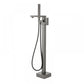 Floor Mounted Metal Freestanding Tub Filler Swivel Freestanding Faucet with Hose Gun Grey Waterfall Faucet Not Included Clearhalo 'Bathroom Remodel & Bathroom Fixtures' 'Bathtub Faucets' 'bathtub_faucets' 'Home Improvement' 'home_improvement' 'home_improvement_bathtub_faucets' 6468145