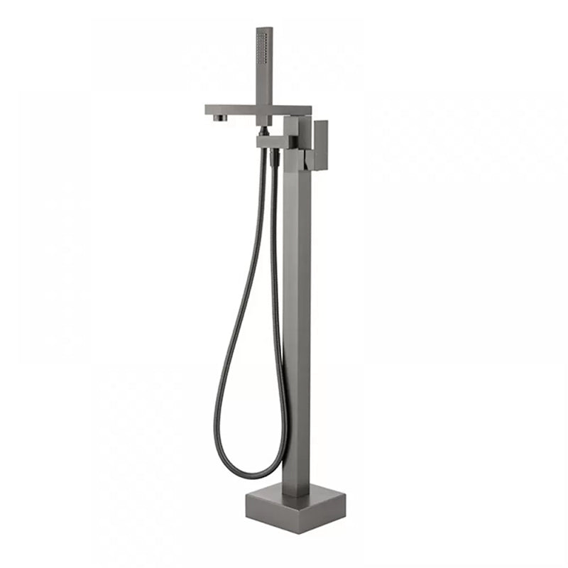 Floor Mounted Metal Freestanding Tub Filler Swivel Freestanding Faucet with Hose Gun Grey Waterfall Faucet Not Included Clearhalo 'Bathroom Remodel & Bathroom Fixtures' 'Bathtub Faucets' 'bathtub_faucets' 'Home Improvement' 'home_improvement' 'home_improvement_bathtub_faucets' 6468145