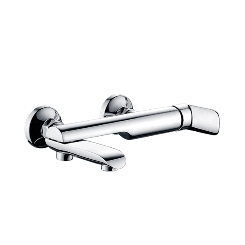 Contemporary Wall Mounted Copper Freestanding Tub Filler Single Handle Faucet Round Hand Shower Not Included Clearhalo 'Bathroom Remodel & Bathroom Fixtures' 'Bathtub Faucets' 'bathtub_faucets' 'Home Improvement' 'home_improvement' 'home_improvement_bathtub_faucets' 6468224