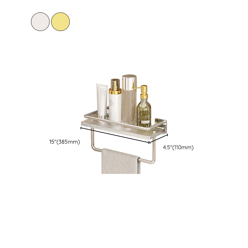 Modern Silver/Gold Bathroom Hardware Set Bath Shelf Bathroom Set Clearhalo 'Bathroom Hardware Sets' 'Bathroom Hardware' 'Bathroom Remodel & Bathroom Fixtures' 'bathroom_hardware_sets' 'Home Improvement' 'home_improvement' 'home_improvement_bathroom_hardware_sets' 6468721