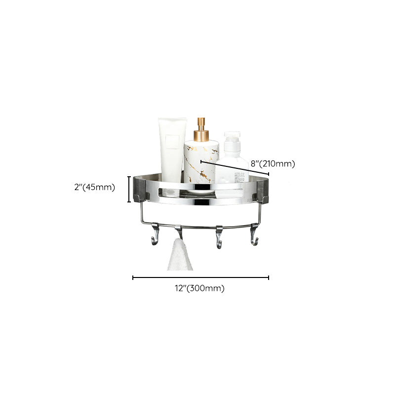 Modern Bathroom Hardware Set Silver Bath Shelf Bath Hardware Set Clearhalo 'Bathroom Hardware Sets' 'Bathroom Hardware' 'Bathroom Remodel & Bathroom Fixtures' 'bathroom_hardware_sets' 'Home Improvement' 'home_improvement' 'home_improvement_bathroom_hardware_sets' 6468791