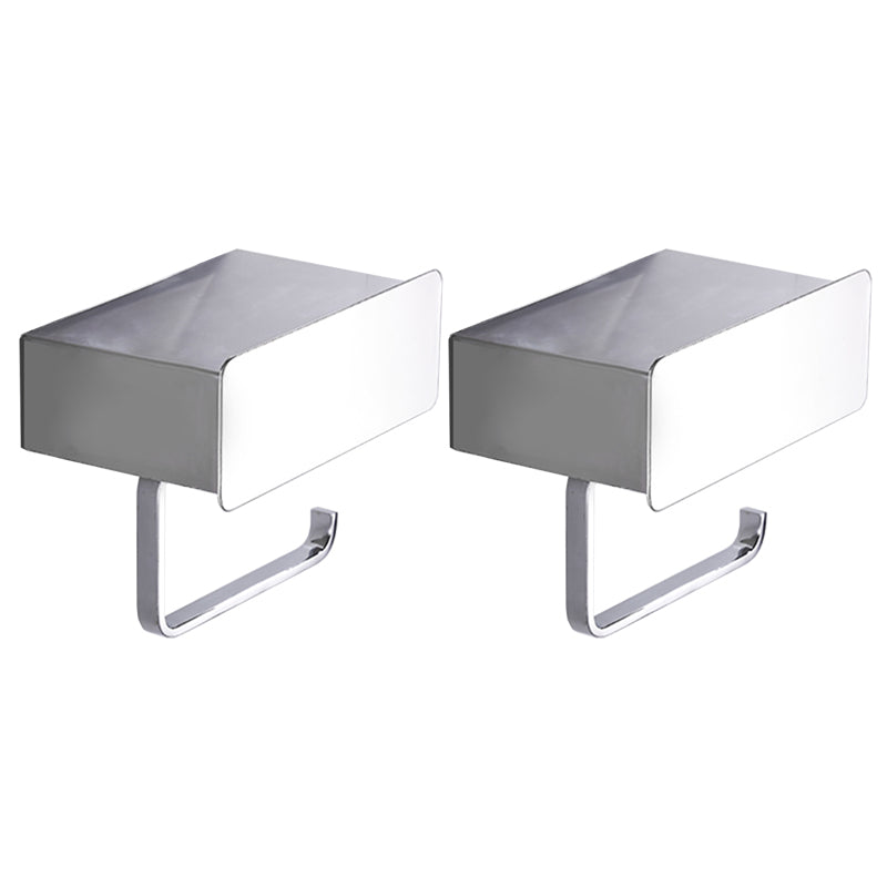 2 Piece Stainless Steel Classic Bathroom Accessory Set Black & Chrome Paper Holder Mirrored 2 Piece Set Clearhalo 'Bathroom Hardware Sets' 'Bathroom Hardware' 'Bathroom Remodel & Bathroom Fixtures' 'bathroom_hardware_sets' 'Home Improvement' 'home_improvement' 'home_improvement_bathroom_hardware_sets' 6468810