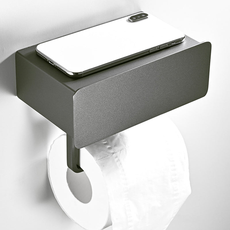 2 Piece Stainless Steel Classic Bathroom Accessory Set Black & Chrome Paper Holder Clearhalo 'Bathroom Hardware Sets' 'Bathroom Hardware' 'Bathroom Remodel & Bathroom Fixtures' 'bathroom_hardware_sets' 'Home Improvement' 'home_improvement' 'home_improvement_bathroom_hardware_sets' 6468816