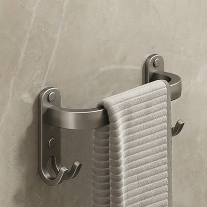 2-Piece Modern Bath Hardware Set in Aluminum Matte Gray Towel Bar 8" 1 Piece 1 Towel Rail Included Clearhalo 'Bathroom Hardware Sets' 'Bathroom Hardware' 'Bathroom Remodel & Bathroom Fixtures' 'bathroom_hardware_sets' 'Home Improvement' 'home_improvement' 'home_improvement_bathroom_hardware_sets' 6468892
