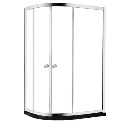 Contemporary Round Shower Stall Clear Tempered Framed Shower Stall Silver Clearhalo 'Bathroom Remodel & Bathroom Fixtures' 'Home Improvement' 'home_improvement' 'home_improvement_shower_stalls_enclosures' 'Shower Stalls & Enclosures' 'shower_stalls_enclosures' 'Showers & Bathtubs' 6470276