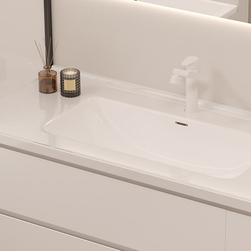 Drawers Vanity Set White Wood Rectangle Single Sink Wall Mount Bath Vanity with Mirror Clearhalo 'Bathroom Remodel & Bathroom Fixtures' 'Bathroom Vanities' 'bathroom_vanities' 'Home Improvement' 'home_improvement' 'home_improvement_bathroom_vanities' 6470307