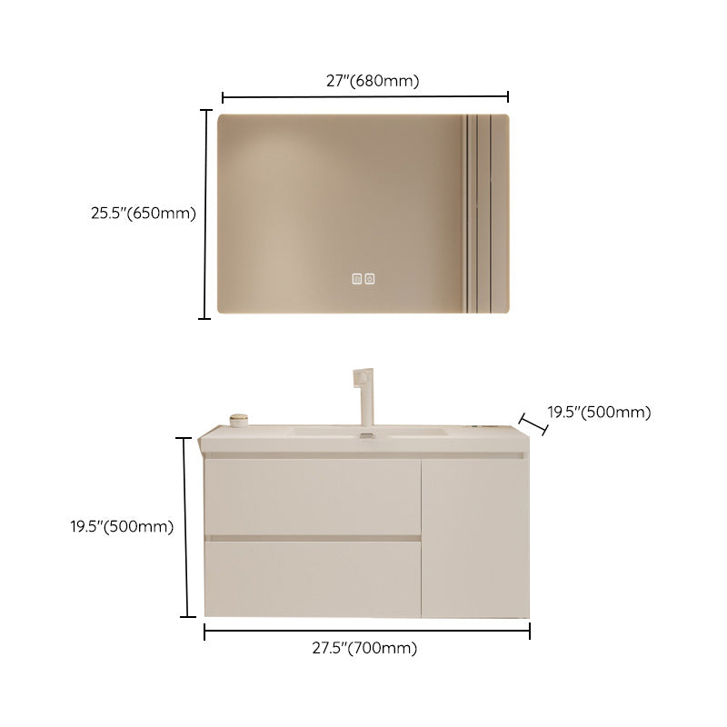 Drawers Vanity Set White Wood Rectangle Single Sink Wall Mount Bath Vanity with Mirror Clearhalo 'Bathroom Remodel & Bathroom Fixtures' 'Bathroom Vanities' 'bathroom_vanities' 'Home Improvement' 'home_improvement' 'home_improvement_bathroom_vanities' 6470320