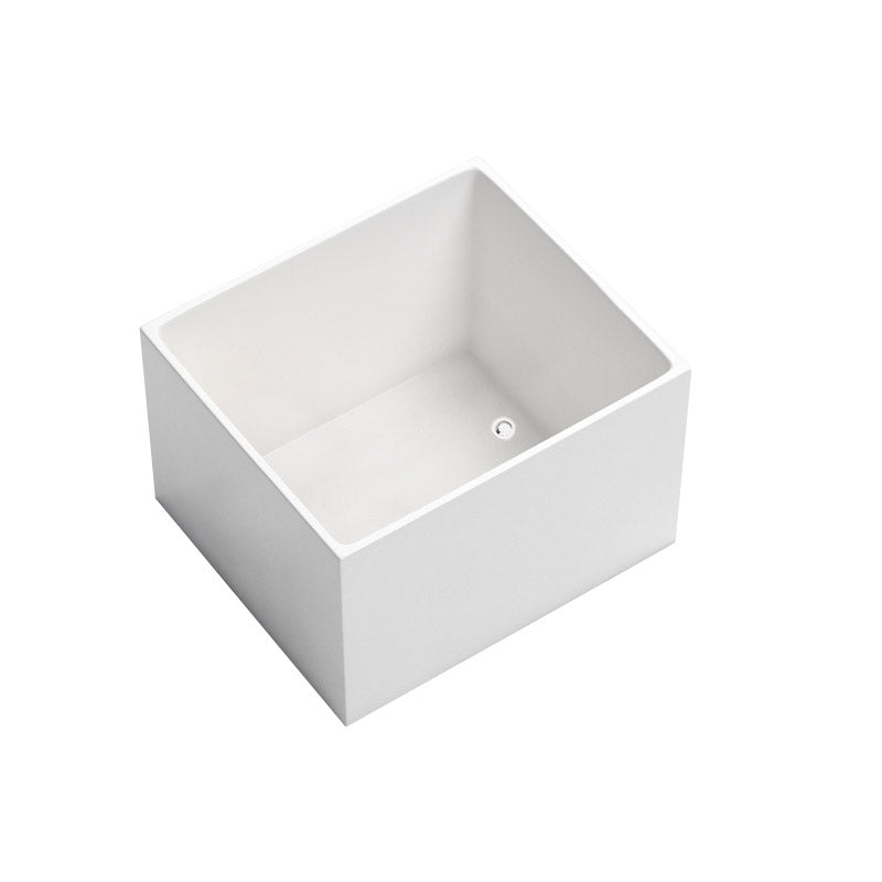 Modern Rectangle White Acrylic Bathtub Back to Wall with Drain Bath Tub and Overflow Hole White 35"L x 35"W x 26"H Tub Clearhalo 'Bathroom Remodel & Bathroom Fixtures' 'Bathtubs' 'Home Improvement' 'home_improvement' 'home_improvement_bathtubs' 'Showers & Bathtubs' 6482848