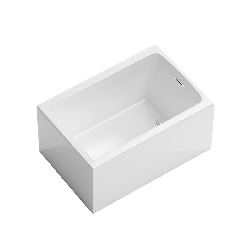 Modern Rectangle White Acrylic Bathtub Back to Wall with Drain Bath Tub and Overflow Hole White 51"L x 35"W x 25"H Tub Clearhalo 'Bathroom Remodel & Bathroom Fixtures' 'Bathtubs' 'Home Improvement' 'home_improvement' 'home_improvement_bathtubs' 'Showers & Bathtubs' 6482854