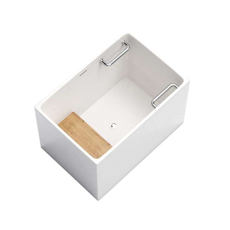 Modern Rectangle White Acrylic Bathtub Back to Wall with Drain Bath Tub and Overflow Hole Clearhalo 'Bathroom Remodel & Bathroom Fixtures' 'Bathtubs' 'Home Improvement' 'home_improvement' 'home_improvement_bathtubs' 'Showers & Bathtubs' 6482856