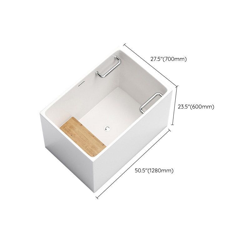 Modern Rectangle White Acrylic Bathtub Back to Wall with Drain Bath Tub and Overflow Hole Clearhalo 'Bathroom Remodel & Bathroom Fixtures' 'Bathtubs' 'Home Improvement' 'home_improvement' 'home_improvement_bathtubs' 'Showers & Bathtubs' 6482895