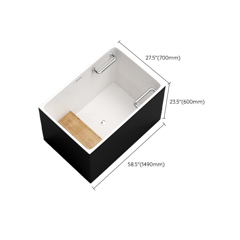 Modern Rectangle White Acrylic Bathtub Back to Wall with Drain Bath Tub and Overflow Hole Clearhalo 'Bathroom Remodel & Bathroom Fixtures' 'Bathtubs' 'Home Improvement' 'home_improvement' 'home_improvement_bathtubs' 'Showers & Bathtubs' 6482908