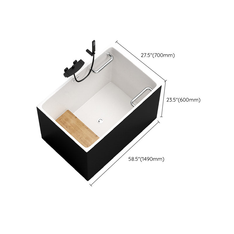 Modern Rectangle White Acrylic Bathtub Back to Wall with Drain Bath Tub and Overflow Hole Clearhalo 'Bathroom Remodel & Bathroom Fixtures' 'Bathtubs' 'Home Improvement' 'home_improvement' 'home_improvement_bathtubs' 'Showers & Bathtubs' 6482911