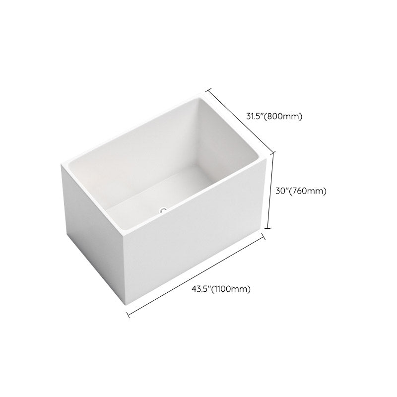 Modern Rectangle White Acrylic Bathtub Back to Wall with Drain Bath Tub and Overflow Hole Clearhalo 'Bathroom Remodel & Bathroom Fixtures' 'Bathtubs' 'Home Improvement' 'home_improvement' 'home_improvement_bathtubs' 'Showers & Bathtubs' 6482921