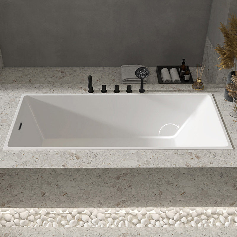 Modern Acrylic Embedded Bathtub Rectangle with Drain Bath Tub and Overflow Hole Clearhalo 'Bathroom Remodel & Bathroom Fixtures' 'Bathtubs' 'Home Improvement' 'home_improvement' 'home_improvement_bathtubs' 'Showers & Bathtubs' 6482942