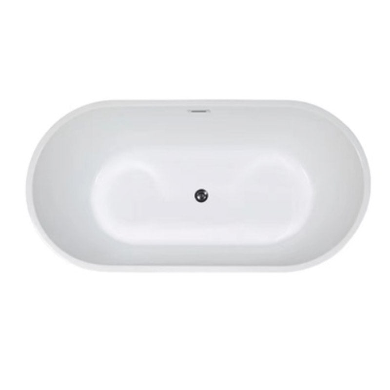 Modern Acrylic Ellipse Bathtub White Freestand Soaking Bathtub with Overflow Hole 71"L x 31"W x 23"H Clearhalo 'Bathroom Remodel & Bathroom Fixtures' 'Bathtubs' 'Home Improvement' 'home_improvement' 'home_improvement_bathtubs' 'Showers & Bathtubs' 6483077