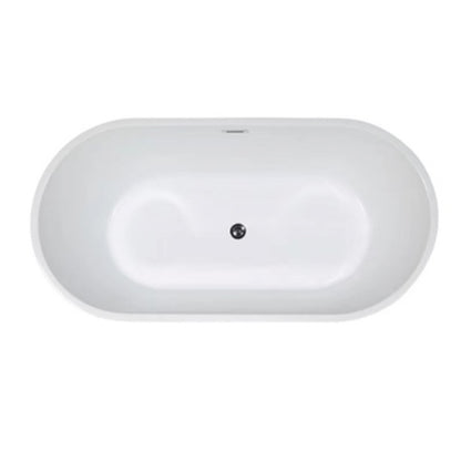 Modern Acrylic Ellipse Bathtub White Freestand Soaking Bathtub with Overflow Hole 71"L x 31"W x 23"H Clearhalo 'Bathroom Remodel & Bathroom Fixtures' 'Bathtubs' 'Home Improvement' 'home_improvement' 'home_improvement_bathtubs' 'Showers & Bathtubs' 6483077