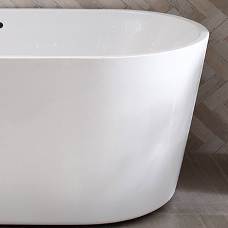 Modern Acrylic Ellipse Bathtub White Freestand Soaking Bathtub with Overflow Hole Clearhalo 'Bathroom Remodel & Bathroom Fixtures' 'Bathtubs' 'Home Improvement' 'home_improvement' 'home_improvement_bathtubs' 'Showers & Bathtubs' 6483081