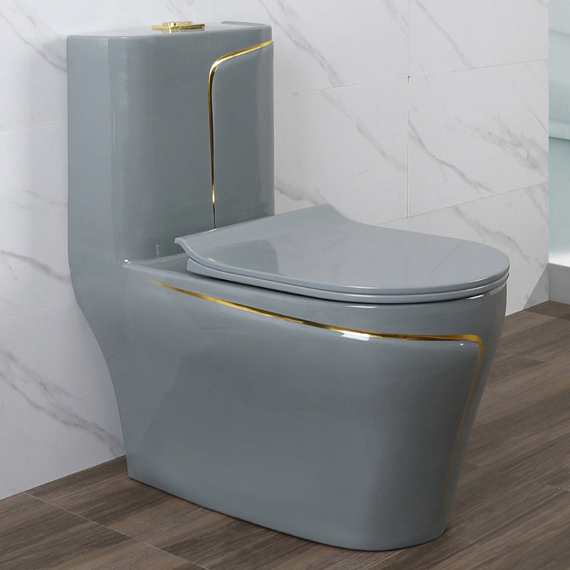 Traditional Floor Mount Toilet Bowl Skirted Toilet with Seat for Bathroom Grey 16" Clearhalo 'Bathroom Remodel & Bathroom Fixtures' 'Home Improvement' 'home_improvement' 'home_improvement_toilets' 'Toilets & Bidets' 'Toilets' 6483136