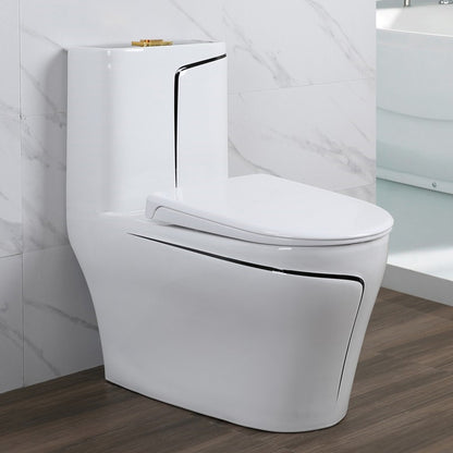Traditional Floor Mount Toilet Bowl Skirted Toilet with Seat for Bathroom White Black Clearhalo 'Bathroom Remodel & Bathroom Fixtures' 'Home Improvement' 'home_improvement' 'home_improvement_toilets' 'Toilets & Bidets' 'Toilets' 6483138