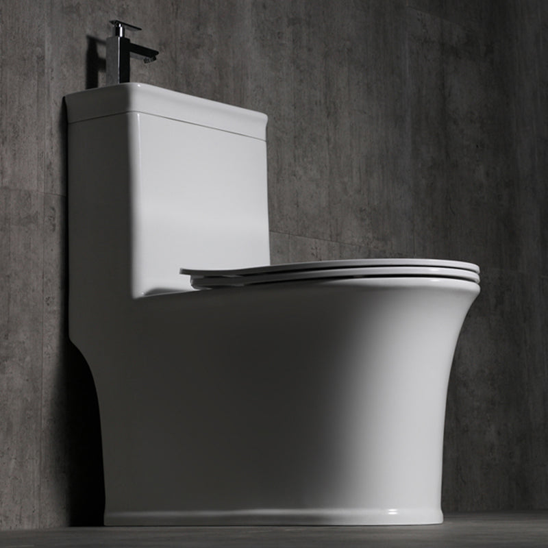 Floor Mounted Toilet One-Piece Toilet Porcelain Siphon Jet Flush Toilet Clearhalo 'Bathroom Remodel & Bathroom Fixtures' 'Home Improvement' 'home_improvement' 'home_improvement_toilets' 'Toilets & Bidets' 'Toilets' 6483149