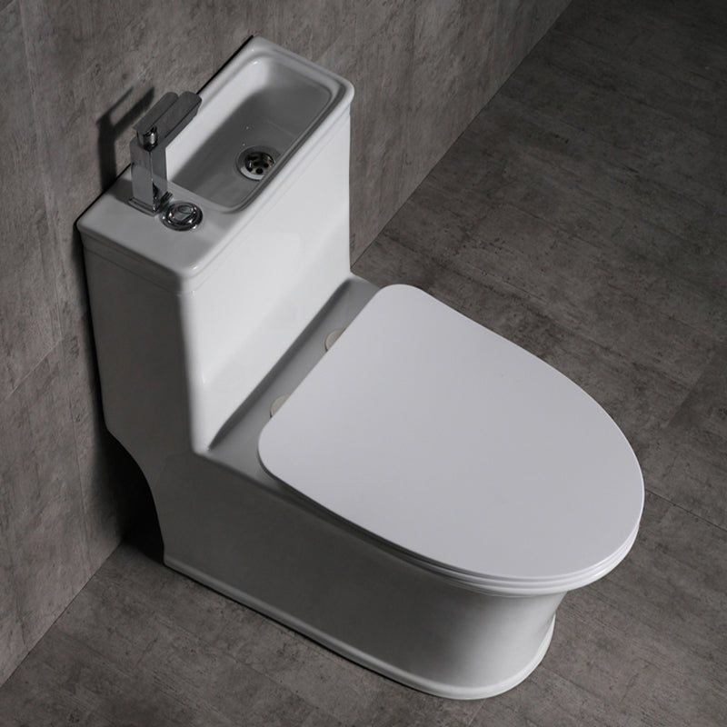 Floor Mounted Toilet One-Piece Toilet Porcelain Siphon Jet Flush Toilet 12" Clearhalo 'Bathroom Remodel & Bathroom Fixtures' 'Home Improvement' 'home_improvement' 'home_improvement_toilets' 'Toilets & Bidets' 'Toilets' 6483151