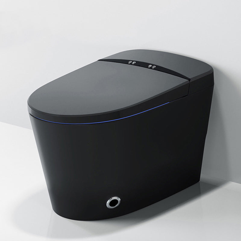 Heated Seat Modern Flush Toilet Concealed Tank One-Piece Toilet with Slow Close Seat Black 12" Clearhalo 'Bathroom Remodel & Bathroom Fixtures' 'Home Improvement' 'home_improvement' 'home_improvement_toilets' 'Toilets & Bidets' 'Toilets' 6483184