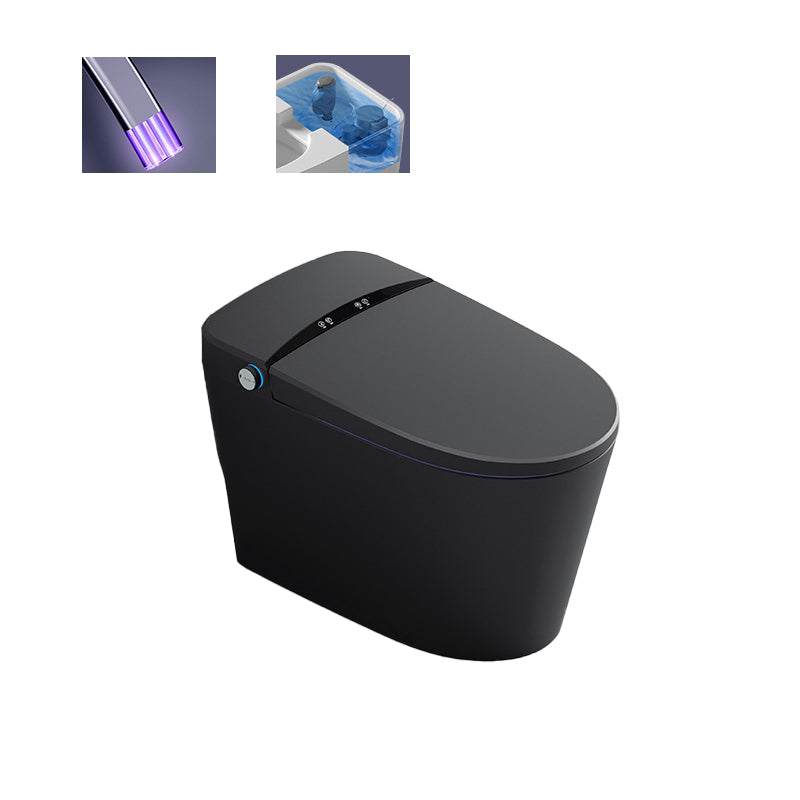 Heated Seat Modern Flush Toilet Concealed Tank One-Piece Toilet with Slow Close Seat Black 16" Clearhalo 'Bathroom Remodel & Bathroom Fixtures' 'Home Improvement' 'home_improvement' 'home_improvement_toilets' 'Toilets & Bidets' 'Toilets' 6483185