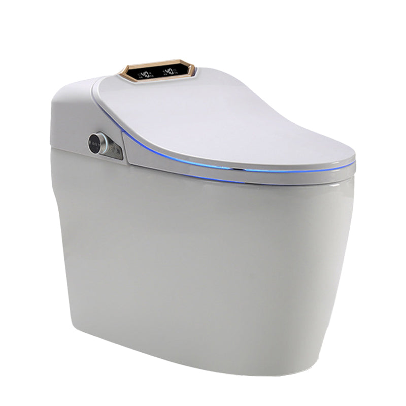 Modern Round-Front One Piece Toilet White Heated Seat Toilet with Seat Clearhalo 'Bathroom Remodel & Bathroom Fixtures' 'Home Improvement' 'home_improvement' 'home_improvement_toilets' 'Toilets & Bidets' 'Toilets' 6483241
