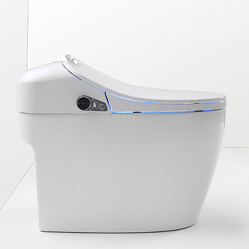 Modern Round-Front One Piece Toilet White Heated Seat Toilet with Seat Clearhalo 'Bathroom Remodel & Bathroom Fixtures' 'Home Improvement' 'home_improvement' 'home_improvement_toilets' 'Toilets & Bidets' 'Toilets' 6483248