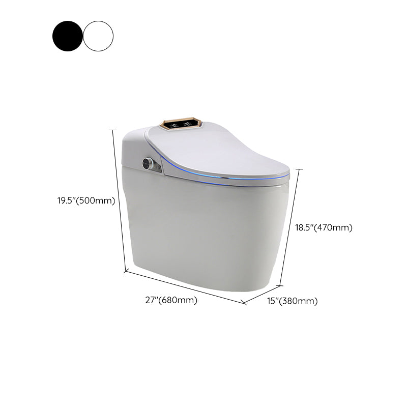 Modern Round-Front One Piece Toilet White Heated Seat Toilet with Seat Clearhalo 'Bathroom Remodel & Bathroom Fixtures' 'Home Improvement' 'home_improvement' 'home_improvement_toilets' 'Toilets & Bidets' 'Toilets' 6483250