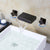 Waterfall Spout Wall Mounted Bathroom Faucet Knob Handle Basin Faucet Black Common Clearhalo 'Bathroom Remodel & Bathroom Fixtures' 'Bathroom Sink Faucets' 'Bathroom Sinks & Faucet Components' 'bathroom_sink_faucets' 'Home Improvement' 'home_improvement' 'home_improvement_bathroom_sink_faucets' 6484151