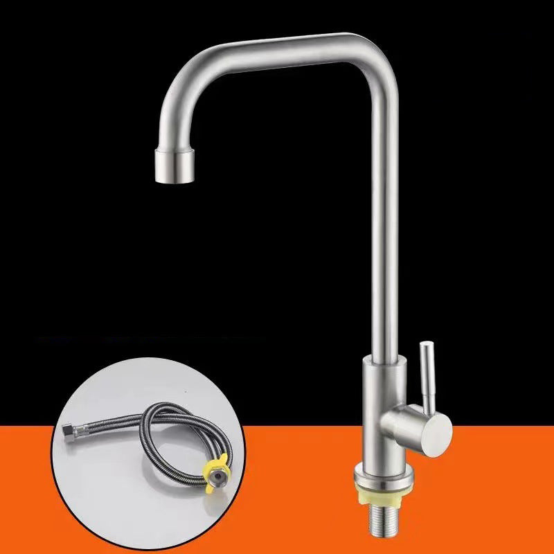 Modern 1-Handle Faucets Touchless Stainless Steel Standard Kitchen Faucets 24 Inches Cold Water Dispensers Clearhalo 'Home Improvement' 'home_improvement' 'home_improvement_kitchen_faucets' 'Kitchen Faucets' 'Kitchen Remodel & Kitchen Fixtures' 'Kitchen Sinks & Faucet Components' 'kitchen_faucets' 6484294