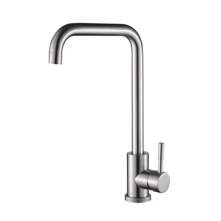Modern 1-Handle Faucets Touchless Stainless Steel Standard Kitchen Faucets Clearhalo 'Home Improvement' 'home_improvement' 'home_improvement_kitchen_faucets' 'Kitchen Faucets' 'Kitchen Remodel & Kitchen Fixtures' 'Kitchen Sinks & Faucet Components' 'kitchen_faucets' 6484301