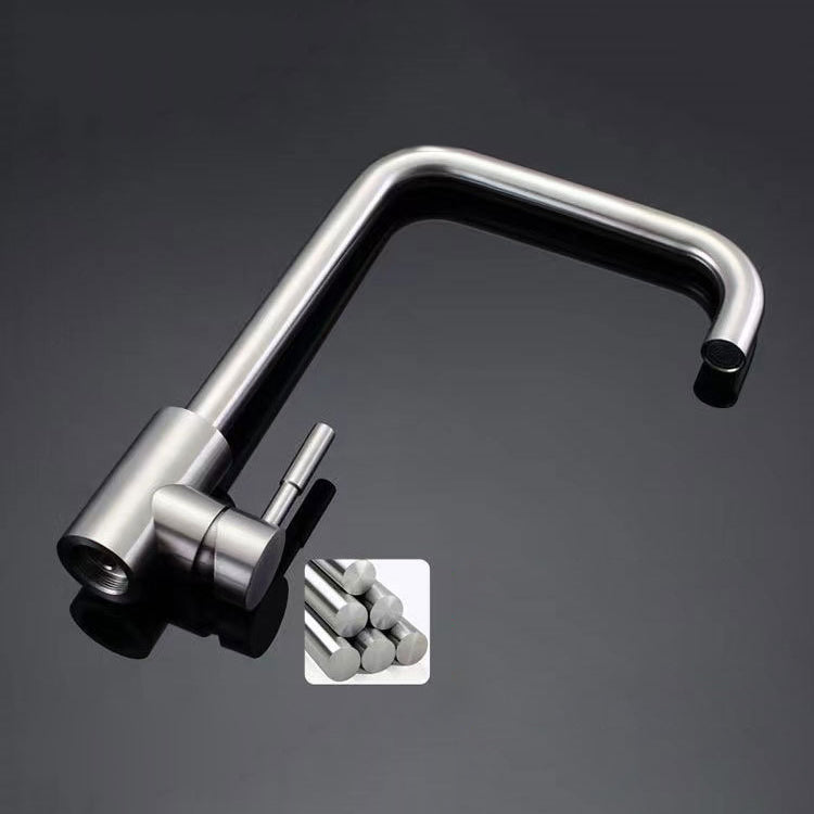 Modern 1-Handle Faucets Touchless Stainless Steel Standard Kitchen Faucets Clearhalo 'Home Improvement' 'home_improvement' 'home_improvement_kitchen_faucets' 'Kitchen Faucets' 'Kitchen Remodel & Kitchen Fixtures' 'Kitchen Sinks & Faucet Components' 'kitchen_faucets' 6484302